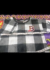 Trendy Plaid Crop Top with Logo Detail