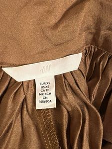 H&amp;M Brown draped blouse top -