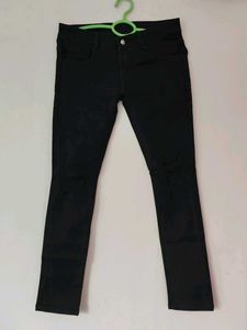 Black stretchable Skinny ribbed Jeans