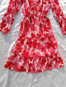Floral Print Tiered Mini Dress