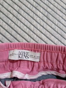 Stylish Blue Denim Pants with Pink Stripes