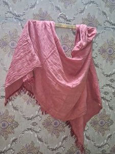 Beautiful Pink Dupatta with Tassels of 1