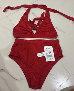Red High-Waisted Bikini