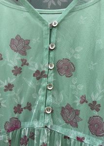 Sheer Floral Mesh Top