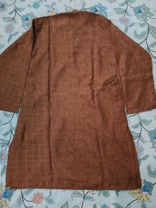🛑Brown Embroidered Kurta -3 Pice set