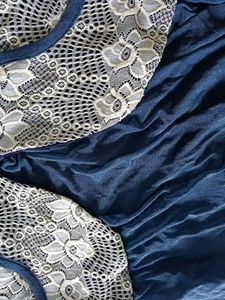 Blue Lace Trimmed Kurta