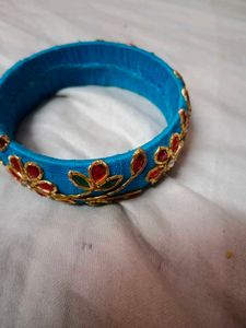 kundhan stone cloth kada bangle