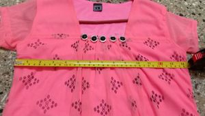 Brand New Peach With Black Designed S Size Top