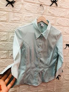 Light Blue Classic Button-Up Shirt☁️🎗️