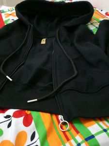 Black Cropped Hoodie
