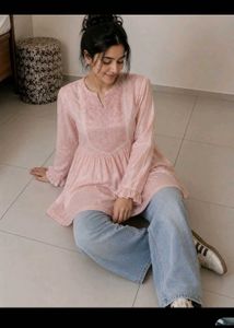 Elegant Pink Printed Kurta