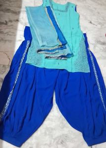 3piece Beautiful Blue &amp; Teal Kurta salwar set