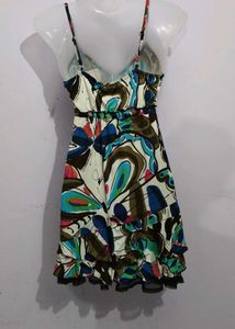 Boho Butterfly Print Mini Dress