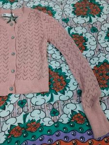 Chic Pink Button-Up Cardigan