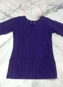 Purple Striped Short Kurti 💜
