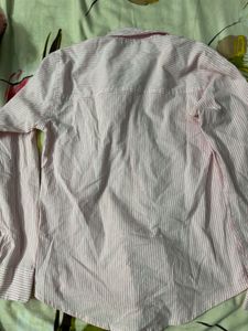 Pink Striped Button-Up Shirt