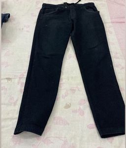 Black Dark Wash Denim Jeans