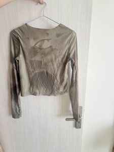 Sheer Long Sleeve Graphic Top