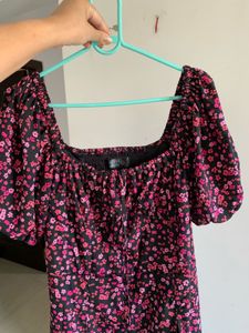 black and pink floral dress