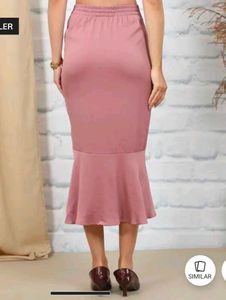 Women Solid High Waist Ruched Midi Skirt