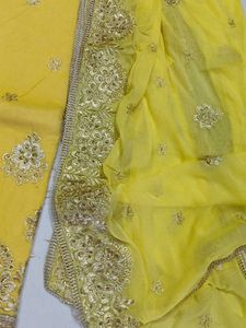 Yellow Embroidered Salwar Suit