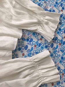 Chic White Ruched Square Neck Top