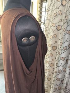 Chic Brown Drape Neck Top