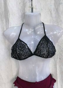 I. Lace Halter Neck Bra