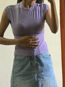 Chic Lavender Cap Sleeve Top