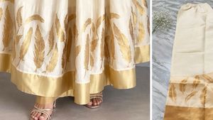 Elegant Cream Anarkali Gown