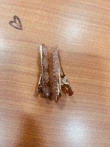 Sparkling Pink Crystal Hair Clips Set