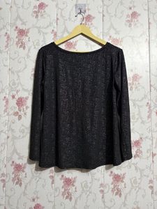 Sparkly Black Long Sleeve Top