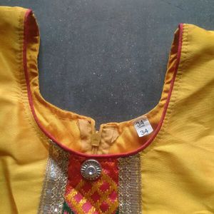 Yellow Embroidered Kurta Set with Dupatta