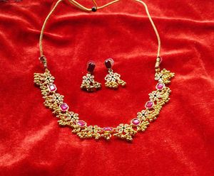 Gold Toned Necklace and Earring Set