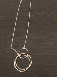 Silver coated Circle Pendant Necklace
