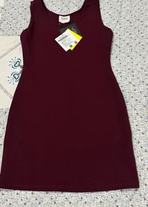 Completely New Maroon Sleeveless Tank Dress