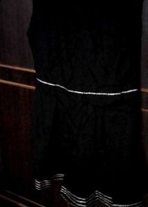 Elegant Black Kurta with Silver Trim