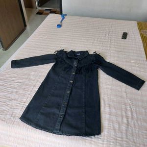 Denim Fringe Dress