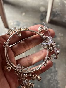 Elegant Silver bangles with bells