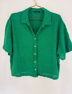 Emerald Green Button-Up Shirt