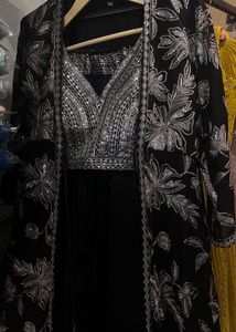 Black Sequined Lehenga Choli with shrug Set