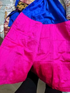 Vibrant Blue Net Silk Ethnic Kurta Set
