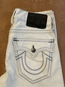 True Religion Jeans - White with Black Stitching