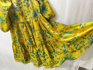 Flowy Floral Print Midi Dress
