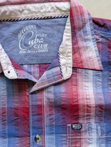 Ray - Men's Red &amp; Blue Plaid Short Sleeve Shirt