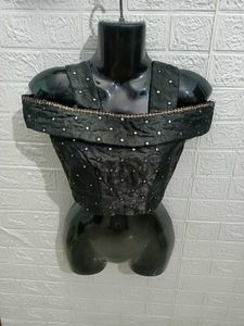 Black Fancy Princes Cut  Blouse Small Size