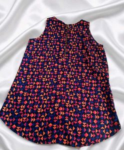Vibrant Geometric Print Sleeveless Top