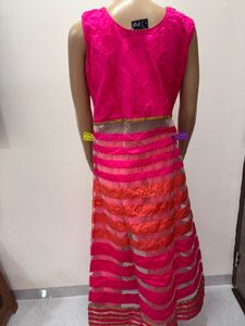 Vibrant Pink &amp; Orange Lehenga Choli