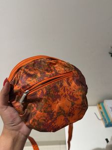 Unique Orange Floral Crossbody Bag