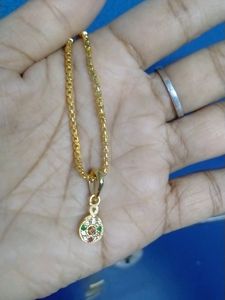 Cz Stone Dollar With MICROPLATE Chain